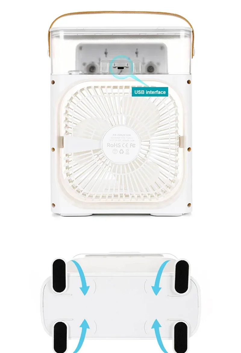 Portable Air Conditioner Fan | Usb Electric Fan With Led Night