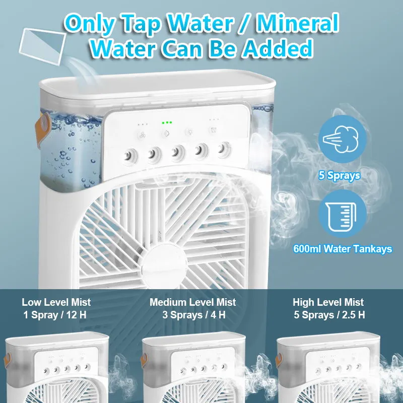 Portable Air Conditioner Fan | Usb Electric Fan With Led Night