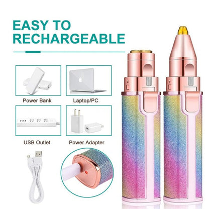 Rechargeable Electric Facial Hair Remover And Cleaning Brush