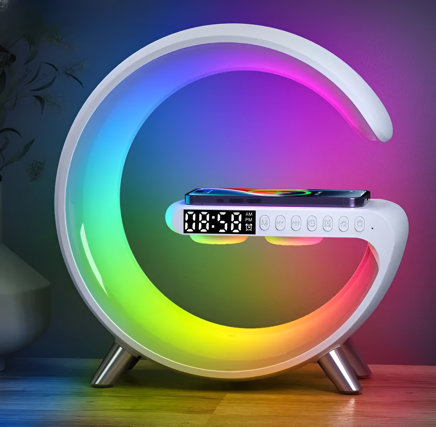 Multi-functional Led Clock Display Speaker Wireless Charging Night Lamp