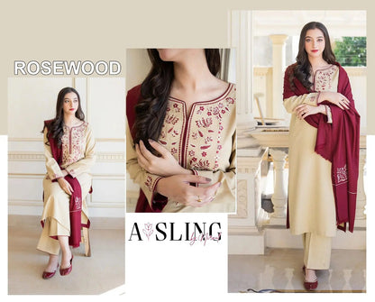 Winter Collections 2024 DHANAK 3Pcs suit EasyShop